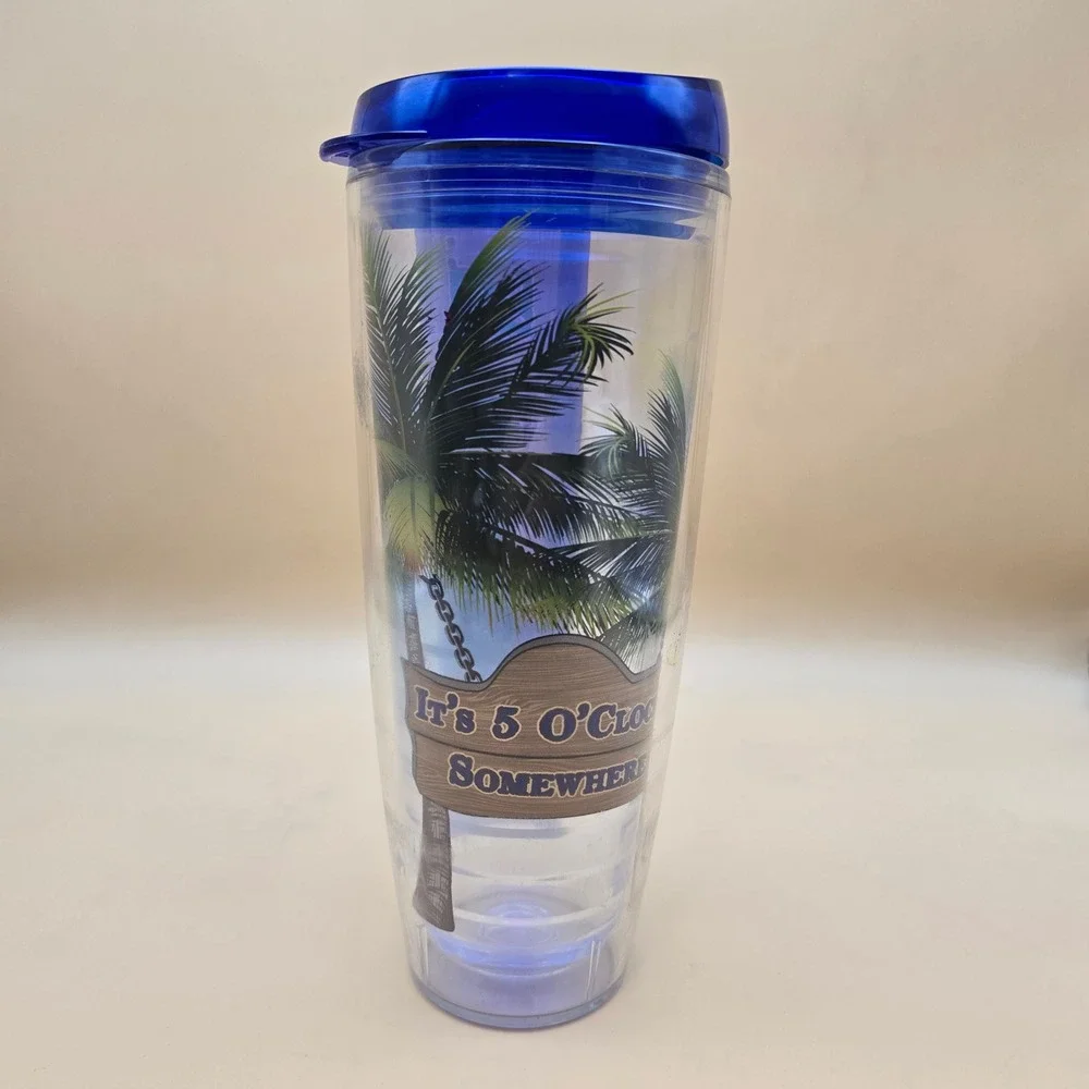 Margaritaville 26oz Insulated Tumbler It's‎ 5 O'Clock Somewhere Blue Lid USA